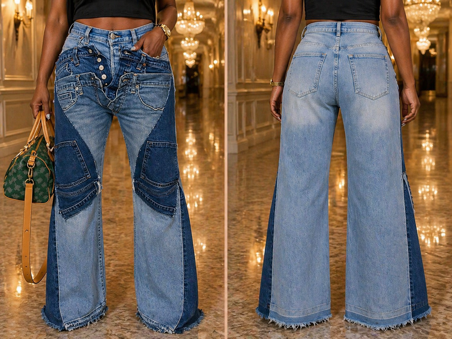 Patchwork Statement Jeans
