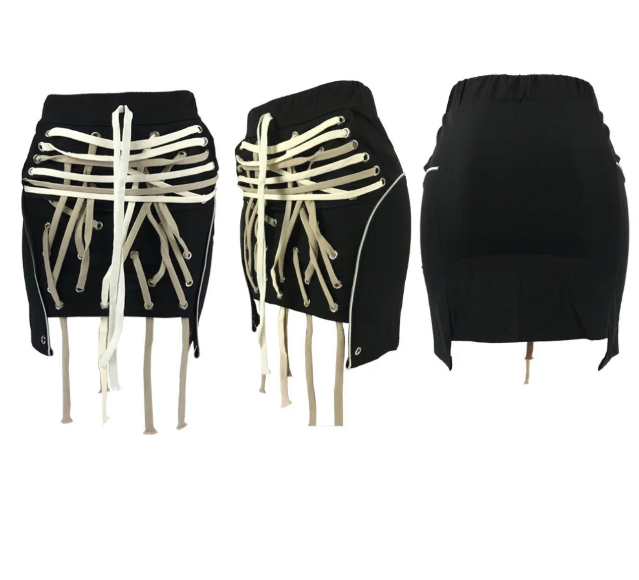 🖤 The “Laced & Loaded” Statement Mini Skirt