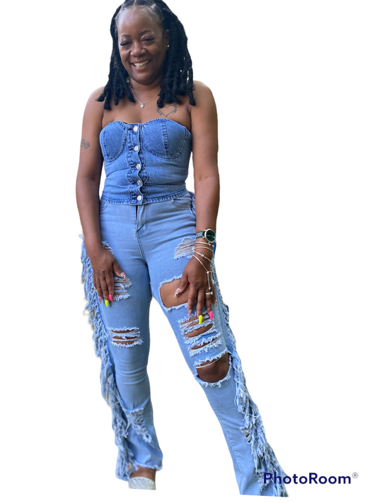 💙 The “Denim Diva” Corset Top