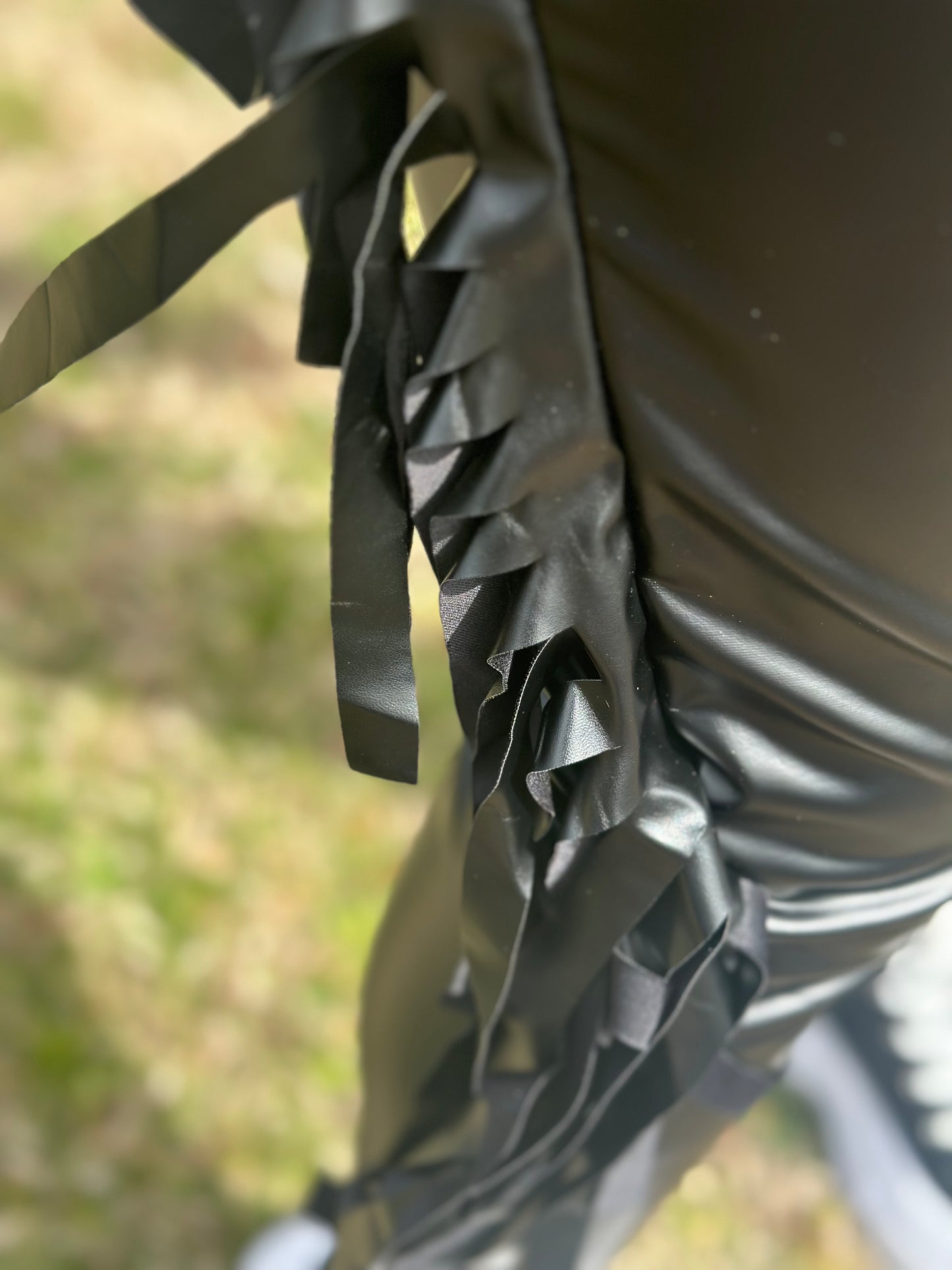 🖤 The “Midnight Motion” Fringe Faux Leather Pants