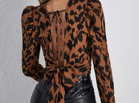 The “Wild Intentions” Open-Back Leopard Top